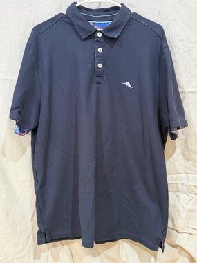 Men's Navy Polo Shirt with Dolphin Logo